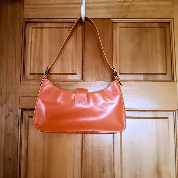 Hype Orange Leather Shoulder Bag - Picture 3 of 9